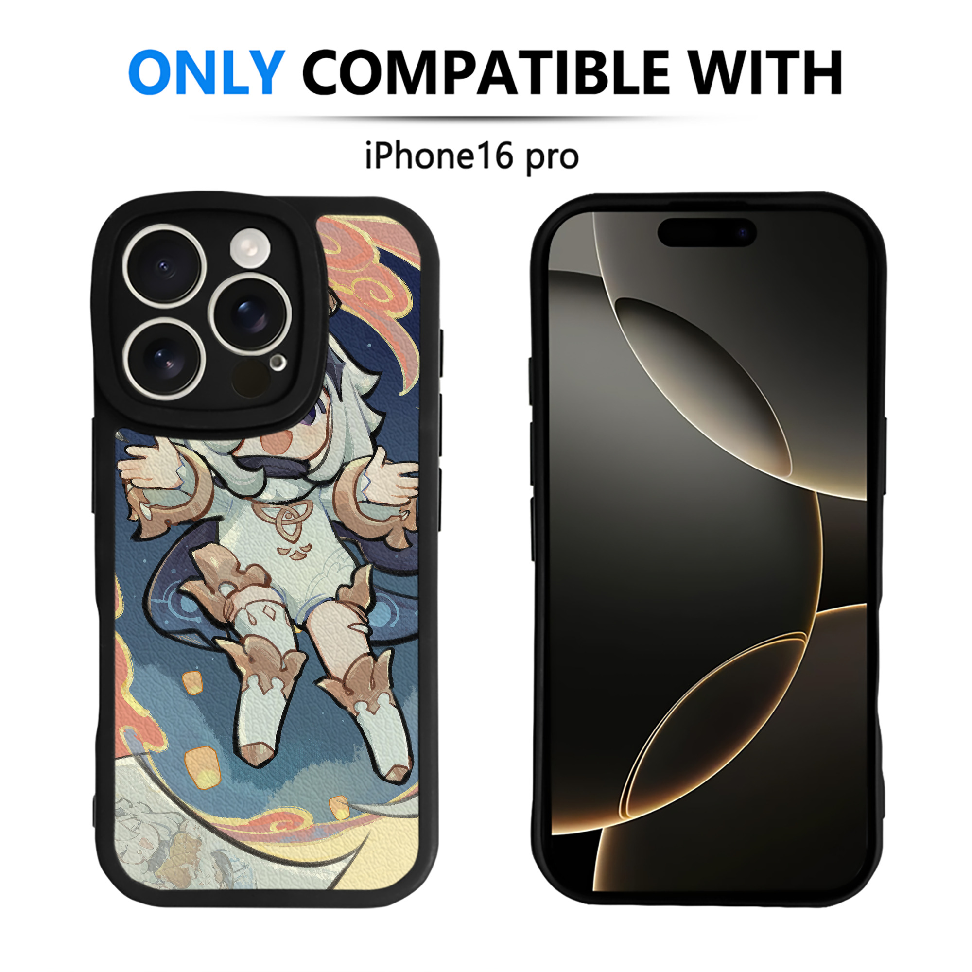 げんし神 genshin 【iPhone 16シリーズ対応】シリコンスマホケース（レザー調） 材質：シリコン